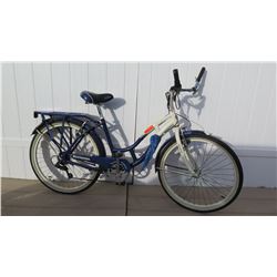 Schwinn Point Beach Women's Blue White Cruiser Bike w/ Carrier