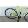 Image 2 : Kent Neon Yellow Men's Single Speed Road Bicycle w/ Blue Tires