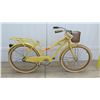 Image 1 : Huffy Yellow Women's Single Speed Bike w/ Coaster Brake, Basket & NO SEAT