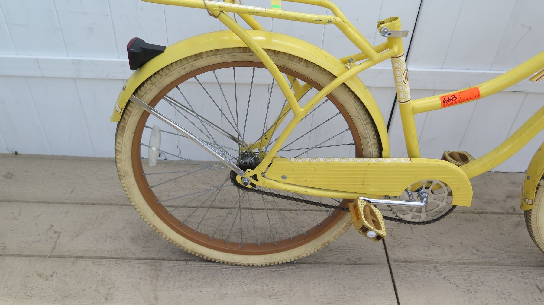 Huffy Yellow Women's Single Speed Bike w/ Coaster Brake, Basket & NO ...