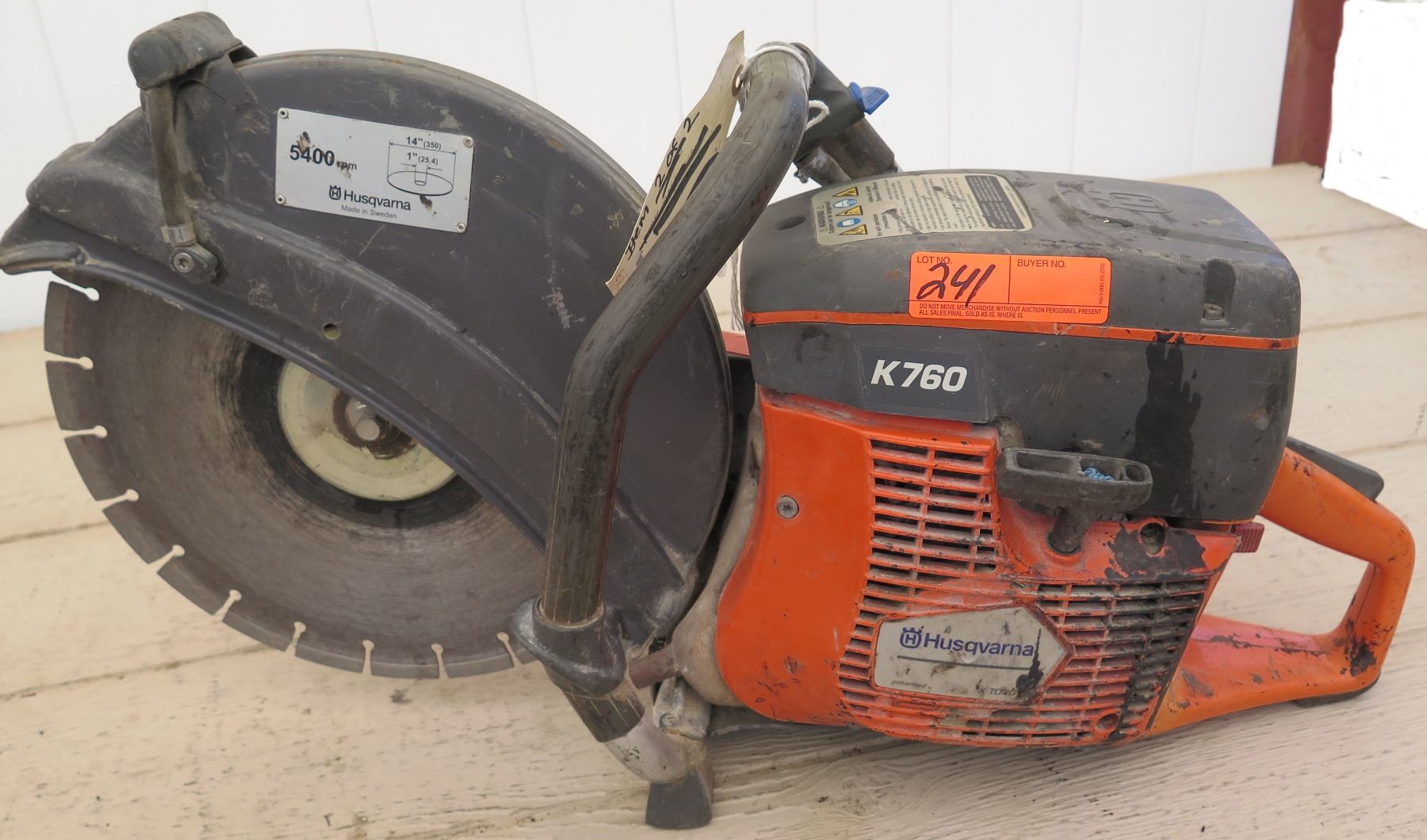 Tools Husqvarna K760 Concrete Cutoff Saw Gas Powered Oahu Auctions