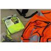 Image 8 : Tools - Milwaukee Backpack w/Tags, Orange & Yellow Safety Vests