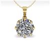 Image 2 : 1 CTW VS/SI Diamond Solitaire Necklace 18K Yellow Gold - REF-280W2H - 35713