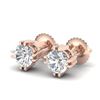 Image 1 : 1.07 CTW VS/SI Diamond Solitaire Art Deco Stud Earrings 18K Rose Gold - REF-200M2F - 36912