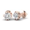 Image 2 : 1.07 CTW VS/SI Diamond Solitaire Art Deco Stud Earrings 18K Rose Gold - REF-200M2F - 36912