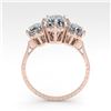 Image 4 : 2 CTW Solitaire Past Present Future VS/SI Cushion Diamond Ring 18K Rose Gold - REF-414W2H - 35786