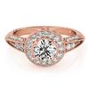 Image 1 : 1 CTW Certified VS/SI Diamond Solitaire Halo Ring 18K Rose Gold - REF-147M3F - 26983