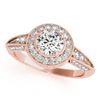 Image 2 : 1 CTW Certified VS/SI Diamond Solitaire Halo Ring 18K Rose Gold - REF-147M3F - 26983