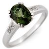 Image 2 : 1.60 CTW Green Tourmaline & Diamond Ring 10K White Gold - REF-36M4F - 11636