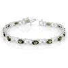 Image 1 : 8.15 CTW Green Tourmaline & Diamond Bracelet 14K White Gold - REF-109N3A - 11261