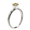 Image 4 : 0.55 CTW Certified Intense Yellow SI Diamond Solitaire Engagement Ring 10K White Gold - REF-58A2V - 