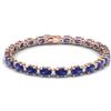 Image 1 : 26.3 CTW Tanzanite & VS/SI Certified Diamond Eternity Bracelet 10K Rose Gold - REF-345Y5X - 29464