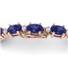 Image 4 : 26.3 CTW Tanzanite & VS/SI Certified Diamond Eternity Bracelet 10K Rose Gold - REF-345Y5X - 29464