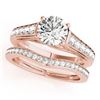 Image 1 : 1.20 CTW Certified VS/SI Diamond Solitaire 2Pc Wedding Set 14K Rose Gold - REF-159M3F - 31623