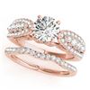 Image 1 : 2.26 CTW Certified VS/SI Diamond Solitaire 2Pc Wedding Set 14K Rose Gold - REF-487W2H - 31908