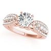 Image 2 : 2.26 CTW Certified VS/SI Diamond Solitaire 2Pc Wedding Set 14K Rose Gold - REF-487W2H - 31908