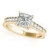 Image 2 : 0.86 CTW Certified VS/SI Princess Diamond Solitaire 2Pc Set Antique 14K Yellow Gold - REF-153A8V - 3