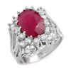 Image 2 : 4.62 CTW Ruby & Diamond Ring 14K White Gold - REF-132F5N - 13935