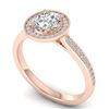 Image 2 : 1.10 CTW Certified VS/SI Diamond Solitaire Micro Halo Ring 14K Rose Gold - REF-188V5Y - 30352