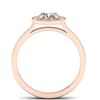 Image 4 : 1.10 CTW Certified VS/SI Diamond Solitaire Micro Halo Ring 14K Rose Gold - REF-188V5Y - 30352