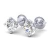 Image 1 : 2 CTW VS/SI Diamond Solitaire Art Deco Stud Earrings 18K White Gold - REF-591M2F - 37304