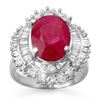 Image 1 : 6.15 CTW Ruby & Diamond Ring 18K White Gold - REF-222Y7X - 13130