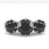 Image 1 : 2 CTW Past Present Future Black Diamond Ring 18K White Gold - REF-100Y2X - 35778