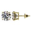 Image 2 : 3.05 CTW Certified H-SI/I Quality Diamond Solitaire Stud Earrings 10K Yellow Gold - REF-645W2H - 366