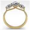 Image 2 : 2 CTW Past Present Future Certified VS/SI Diamond Ring Martini 14K Yellow Gold - REF-390M9F - 38348