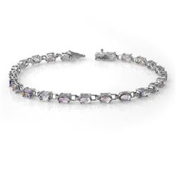 5.0 CTW Tanzanite Bracelet 14K White Gold - REF-71V5Y - 13456