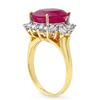 Image 2 : 7.04 CTW Ruby & Diamond Ring 14K Yellow Gold - REF-141W8H - 12863