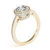 Image 4 : 1 CTW Certified VS/SI Diamond Solitaire Halo Ring 18K Yellow Gold - REF-143N6A - 26918