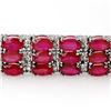 Image 2 : 30.26 CTW Ruby & Diamond Bracelet 14K White Gold - REF-391X3R - 11546
