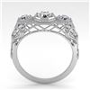 Image 4 : 1.0 CTW Past Present Future VS/SI Diamond Ring 18K White Gold - REF-162M9F - 36057