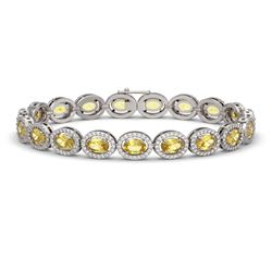 12.73 CTW Fancy Citrine & Diamond Bracelet White Gold 10K White Gold - REF-226K9W - 40493
