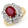 Image 1 : 2.84 CTW Ruby & Diamond Ring 14K Yellow Gold - REF-70N9A - 12949