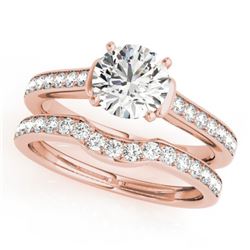 1.83 CTW Certified VS/SI Diamond Solitaire 2Pc Wedding Set 14K Rose Gold - REF-400N9A - 31641