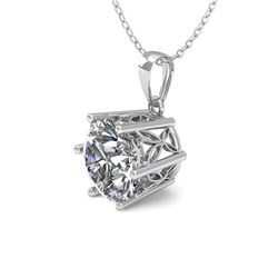 0.50 CTW Certified VS/SI Diamond Necklace 18K White Gold - REF-84Y9X - 35859