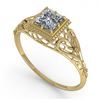 Image 2 : 0.50 CTW VS/SI Princess Diamond Solitaire Engagement Ring Deco 18K Yellow Gold - REF-113N8A - 36025