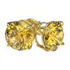 Image 4 : 3 CTW Certified Intense Yellow SI Diamond Solitaire Stud Earrings 10K Yellow Gold - REF-555R2K - 331