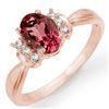 Image 1 : 1.06 CTW Pink Tourmaline & Diamond Ring 14K Rose Gold - REF-36N4A - 11220