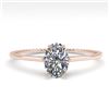 Image 1 : 1.0 CTW VS/SI Oval Cut Diamond Solitaire Engagement Ring Size 7 18K Rose Gold - REF-287Y4X - 35891