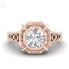 Image 2 : 1 CTW VS/SI Diamond Solitaire Art Deco Ring 18K Rose Gold - REF-318M3F - 36873