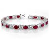 Image 2 : 16.05 CTW Ruby & Diamond Bracelet 14K White Gold - REF-105V5Y - 10480