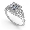 Image 2 : 1.0 CTW VS/SI Princess Diamond Solitaire Engagement Ring Deco 18K White Gold - REF-344R4K - 36042