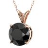 Image 2 : 2 CTW Fancy Black VS Diamond Solitaire Necklace 10K Rose Gold - REF-43M2F - 33234