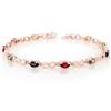 Image 1 : 3.51 CTW Multi-Sapphire & Diamond Bracelet 14K Rose Gold - REF-45K3W - 11204