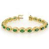 Image 1 : 10.0 CTW Emerald Bracelet 10K Yellow Gold - REF-109N3A - 11537