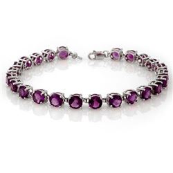 12.0 CTW Amethyst Bracelet 10K White Gold - REF-42X2R - 10348