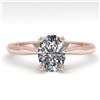 Image 1 : 1.02 CTW Oval Cut VS/SI Diamond Engagement Designer Ring 14K Rose Gold - REF-278Y3X - 32162